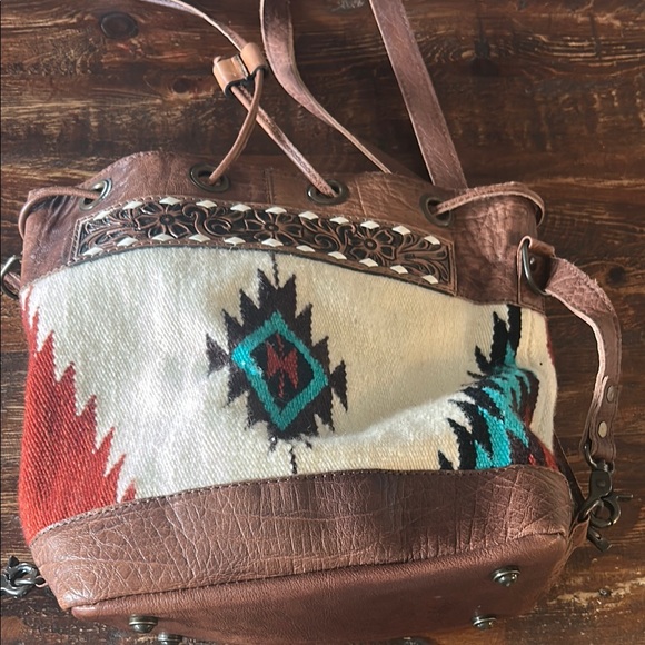 American Darling Brown and Cream Southwestern Backpack - Picture 7 of 7
